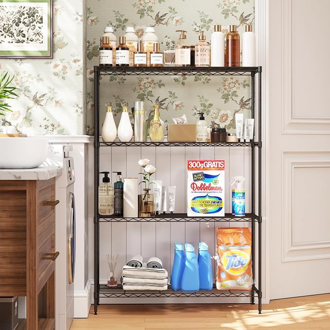 4-Tier Storage Shelves 35.4" L x 13.3" W x 53.7" H Metal Garage Shelves - Image 2