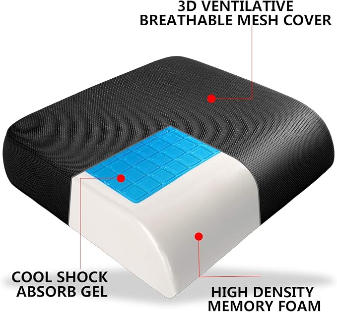 YOUFI Extra Thick Large Seat Cushion -19 X 17.5 X 4 Inch Gel Memory Foam Cushion - Image 7