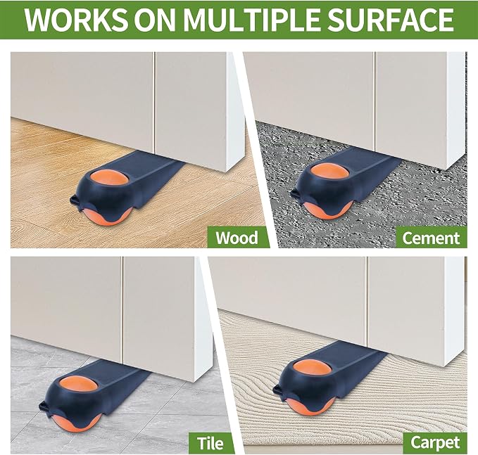 Door Stoppers for Bottom of Door, Rubber Door Stopper Wedges, Door Holders for - Image 5