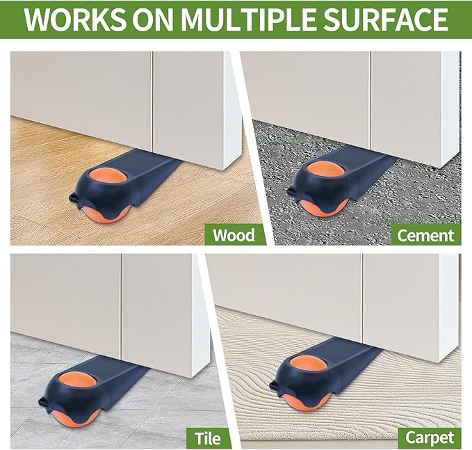 Door Stoppers for Bottom of Door, Rubber Door Stopper Wedges, Door Holders for - Image 6