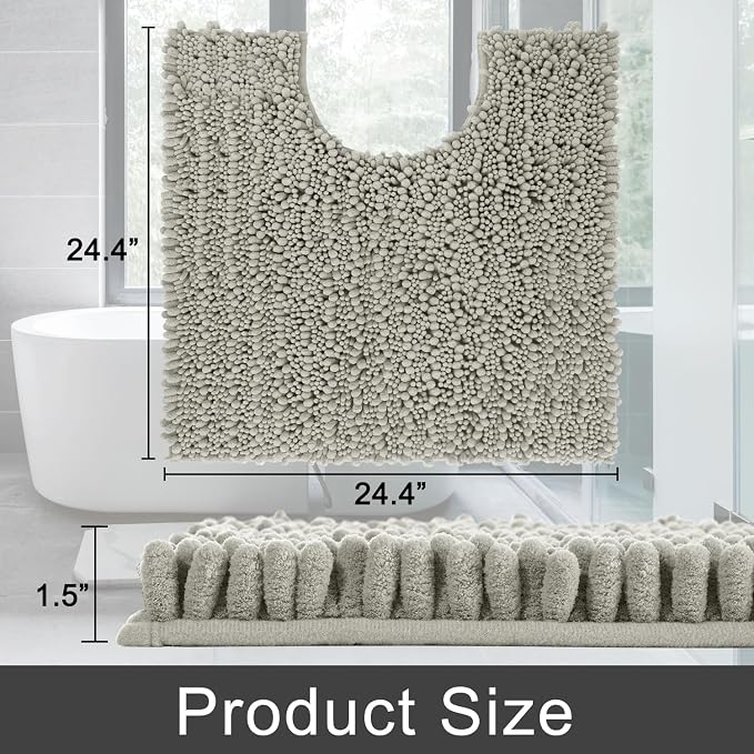 Yimobra Toilet Rug U Shaped Washable 24x24 Inch - Field & Grace
