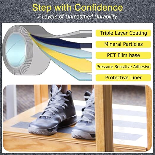 S&X Gray Anti Slip Tape 6 Inch x 60 FT Roll, Ultimate Non-Slip Skid Grip Tape - Image 3