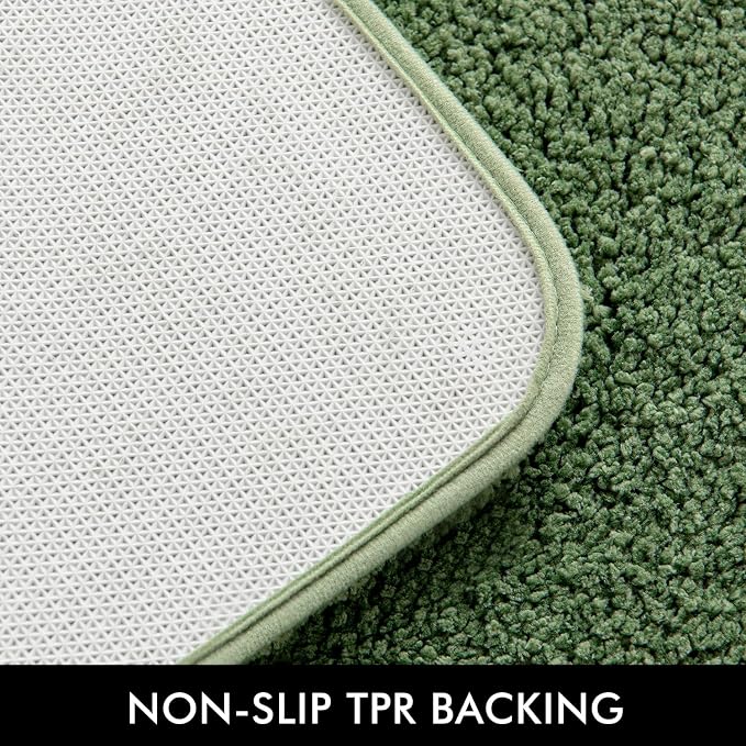 MIULEE Moss Green Bathroom Runner Rug 24x60 Inches, Long Bath Mat - Image 4