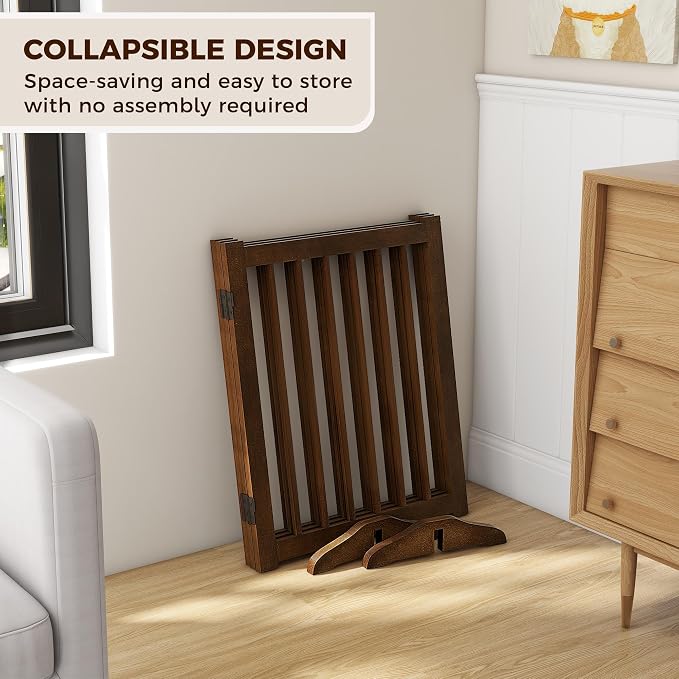 Indoor Dog Gate, Wooden Freestanding Dog Gate - Image 7
