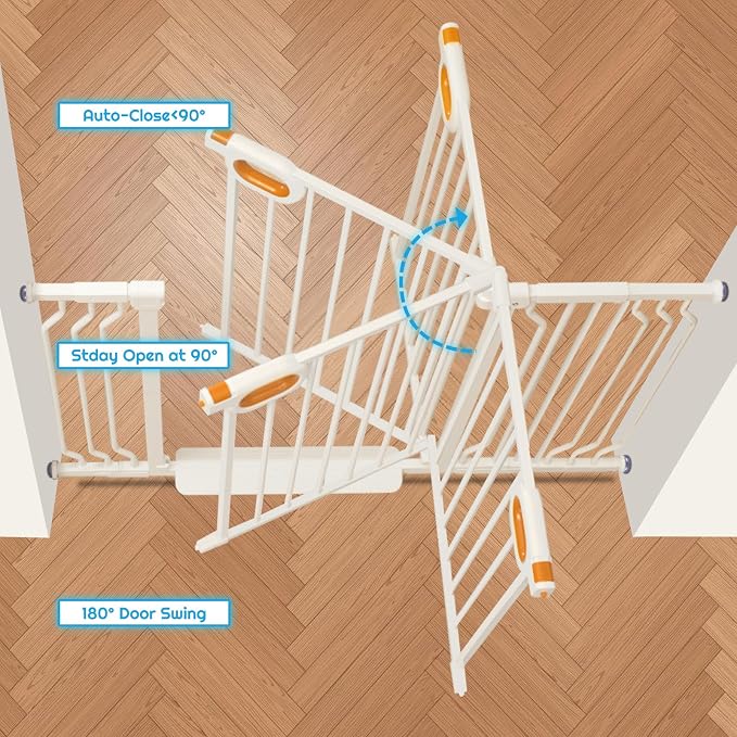 Baby Gate for Stairs 29-52 Inch Wide, Safety Gate for Baby Adjustable Pet Gate - Image 3