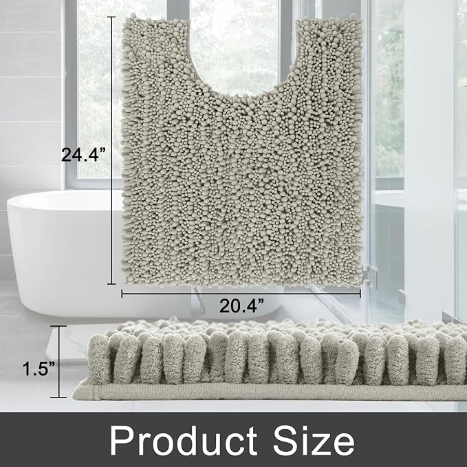Yimobra Toilet Rug U Shaped Washable 24x20 Inch - Image 2