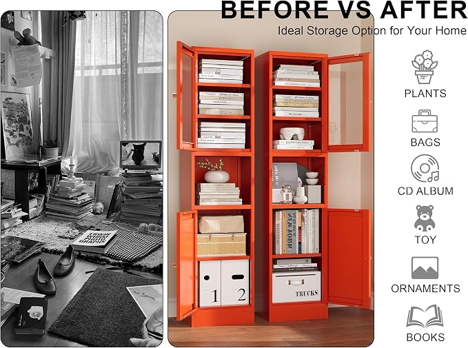 Metal Bathroom Storage Cabinet, Tall Narrow Cabinet - Image 6