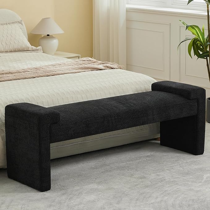 58.7" End of Bed Upholstered Bench Modern Bedroom Bench by WUTUTUEE