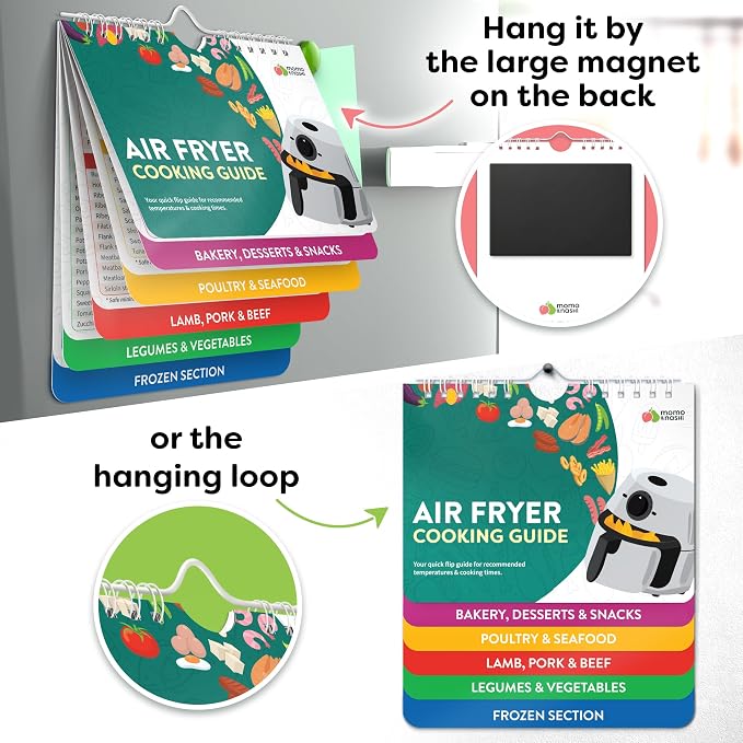 Air Fryer Cheat Sheet Magnets Cooking Guide Booklet - Image 5