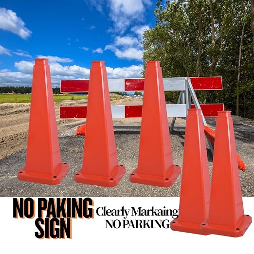 BESEA 3 Pack 28" Bright Orange Traffic Safety Cones - Image 4