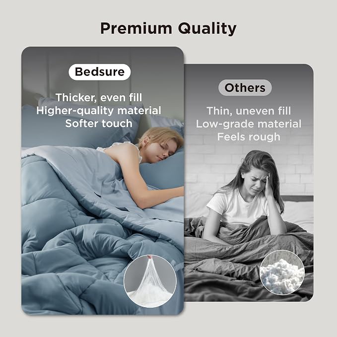 Bedsure Twin Grayish Blue Comforter Set - Image 2