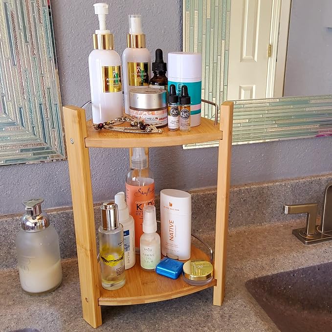 GOBAM Bamboo Shower Corner Caddy, Large - Image 8