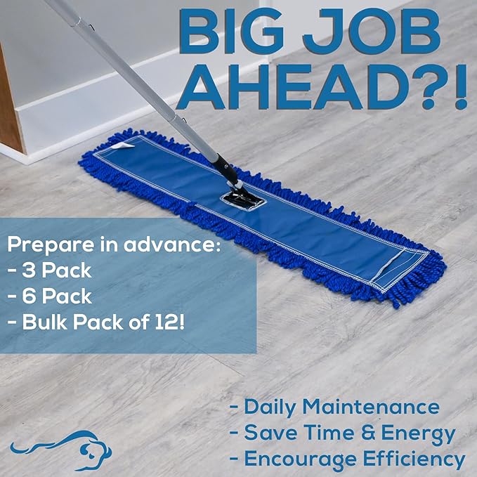 KLEEN HANDLER 6 Pack of 36 Inch Microfiber Dust Mop, Large Washable Commercial - Image 3