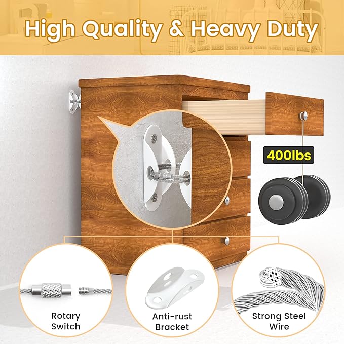 Furniture Anchors for Baby Proofing, Furniture Straps Anti Tip Furniture Anchor - Image 4