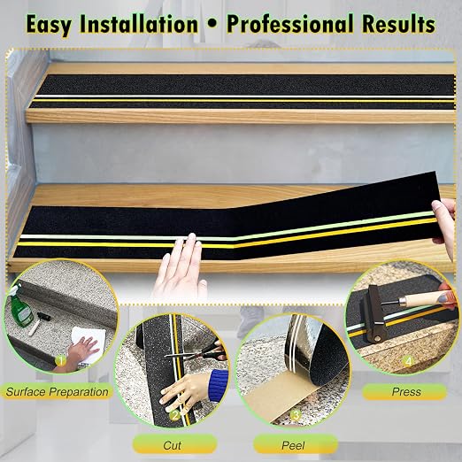 S&X Heavy Duty Anti Slip Tape 6 Inch x 60 Ft, High Traction Non Skid Grip Tape - Image 8