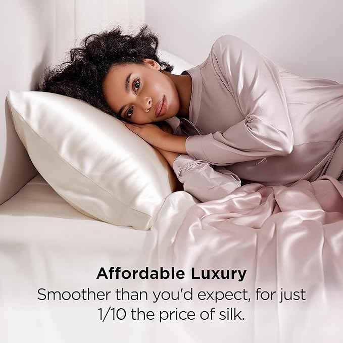 Bedsure Satin Pillowcase for Hair and Skin Queen