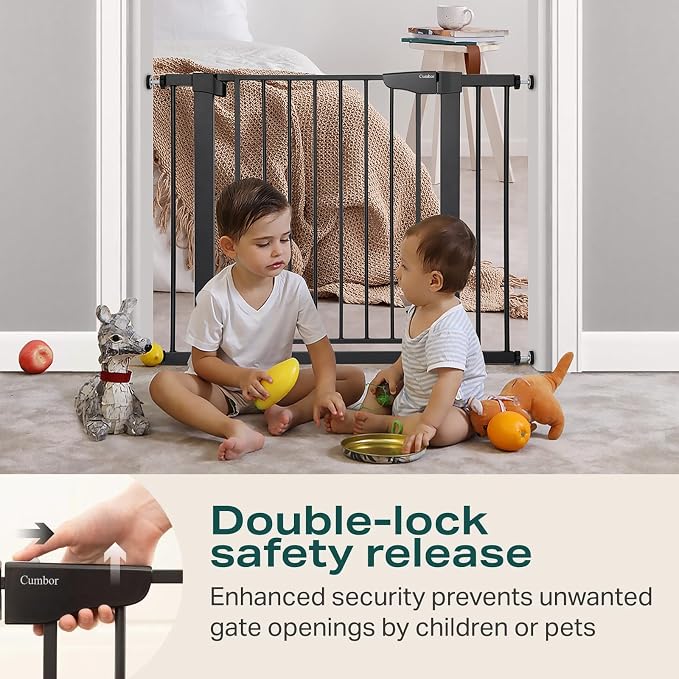 Cumbor 29.7-40.6" Baby Gate for Stairs, Baby Essential Safety Gate, Mom's - Field & Grace