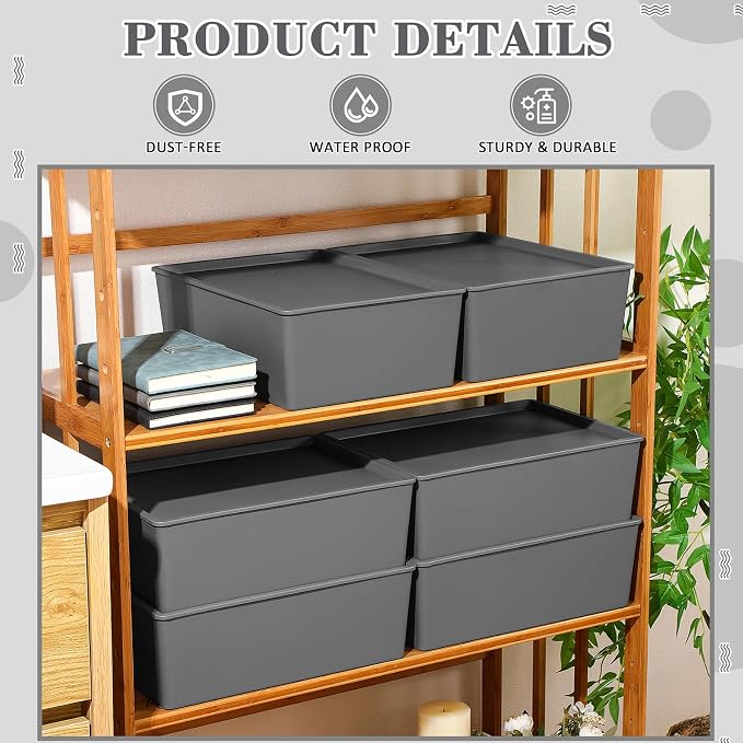 Menkxi 6 Pcs Plastic Storage Bins - Image 3