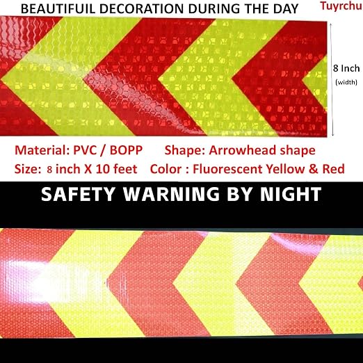 Reflective Tape 8 inch X 10 feet, Outdoor Waterproof Hazard Conspicuity Safety - Image 3