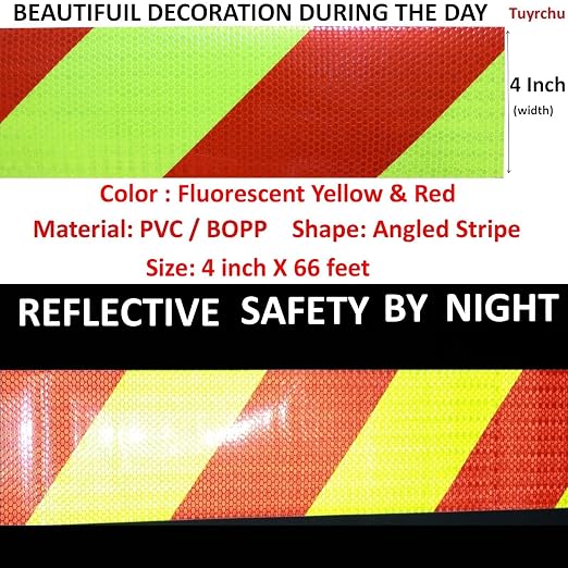 Reflective Tape 4 inch X 66 feet X 10 Rolls, Outdoor Waterproof Hazard - Image 3