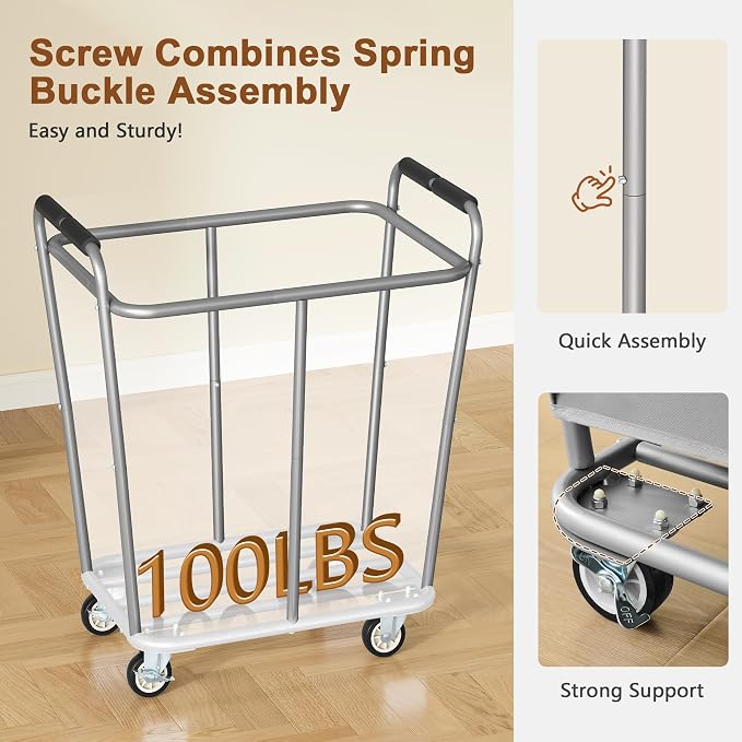 Hoctieon Large Laundry Cart - Field & Grace