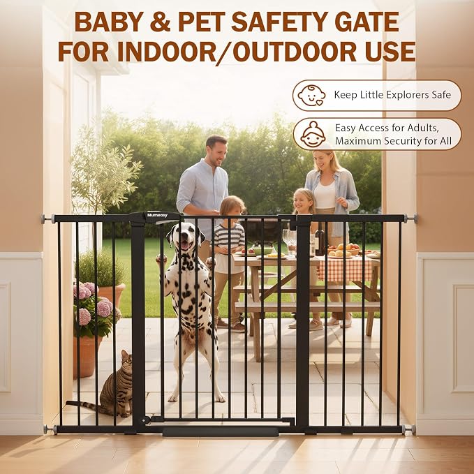 Mumeasy 29.7-57" Extra Wide Baby Gate, Auto Close Large Dog Gate - Image 7