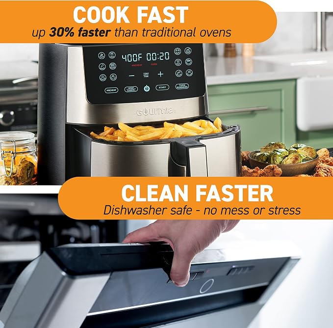 Gourmia Air Fryer Oven Digital Display 8 Quart Large AirFryer Cooker 12 Touch - Image 6