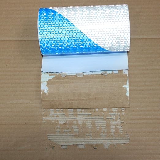 Reflective Tape Blue and White 6 inch X 10 feet, Outdoor Waterproof Hazard - Image 2