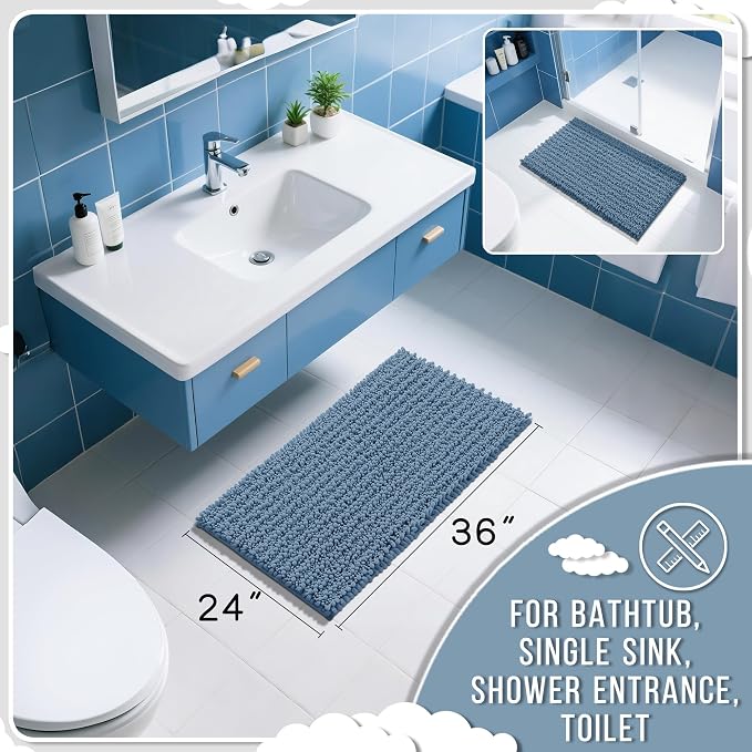 Yimobra Large Bathroom Rugs Non Slip Washable 36x24 Inch - Field & Grace