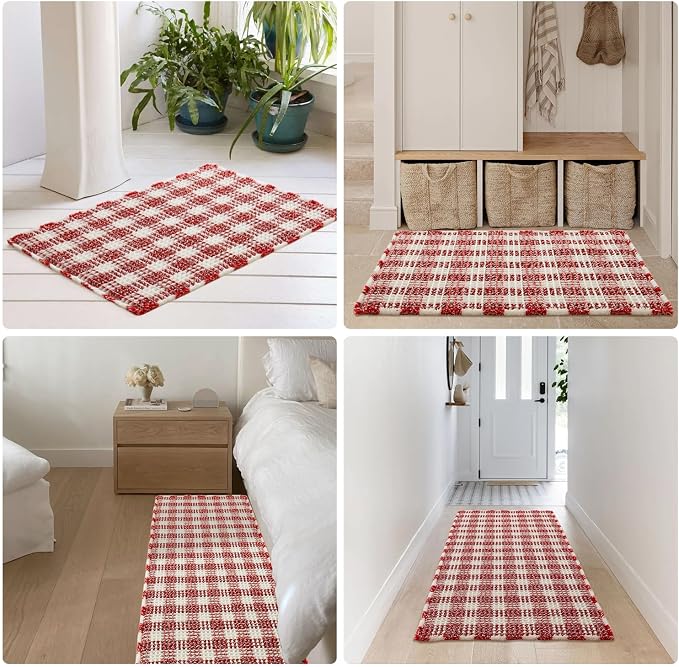 Waffle Bath Mat, Boho Christmas Bathroom Rugs Non Slip Washable Absorbent - Image 8