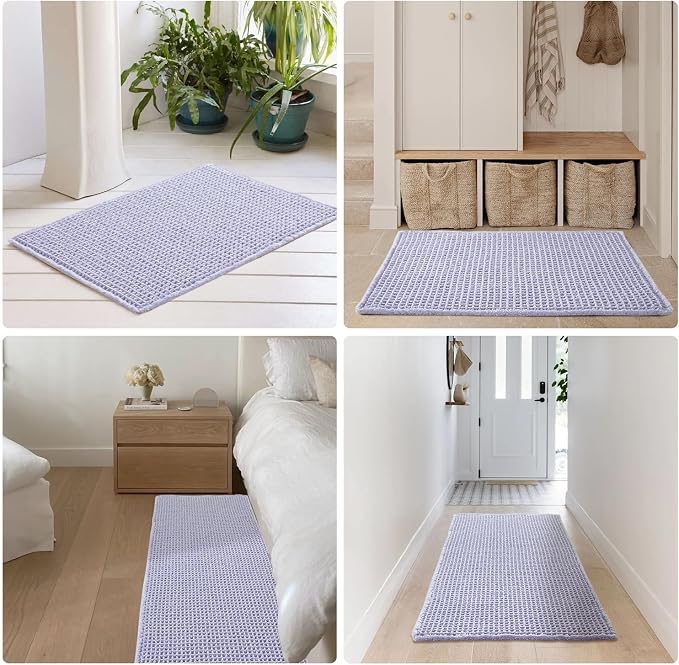 Waffle Bath Mat, Boho Bathroom Rugs Non Slip Washable Super Absorbent Quick Dry - Image 8