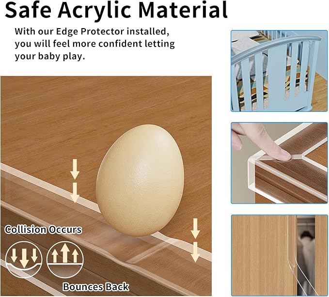 0.8 in x 13.12 FT, Edge Corner Protector Baby Proofing, Soft Clear Furniture - Image 4