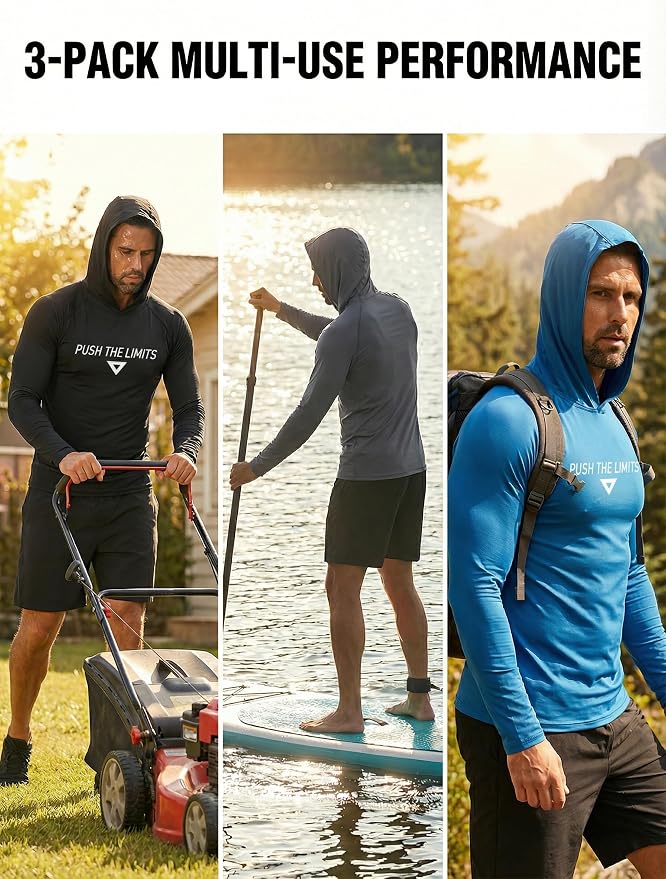 3-Pack Men's Compression Hoodie - Image 5