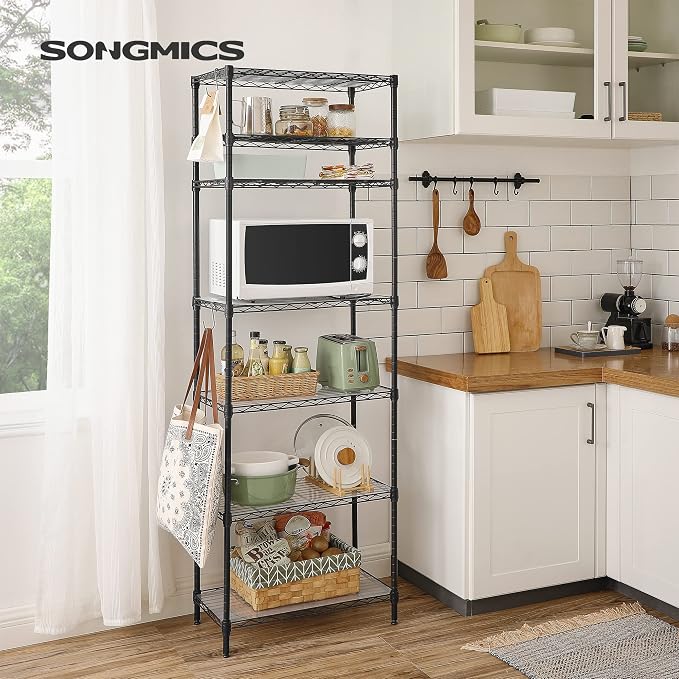 SONGMICS 7-Tier Storage Unit, Wire Shelving, Kitchen Metal Rack - Image 2