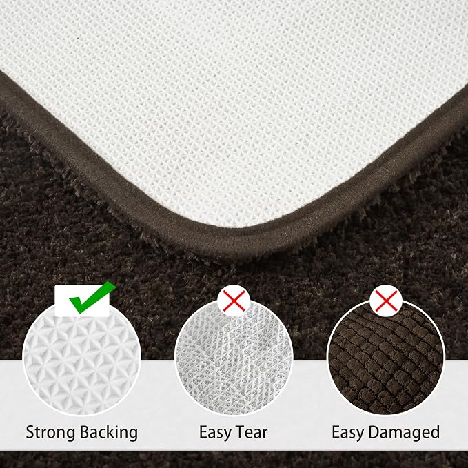 LOCHAS Bathroom Rug Set Brown, Soft Bath Rug Set 2 Piece, Toilet Mat U-Shaped - Image 3