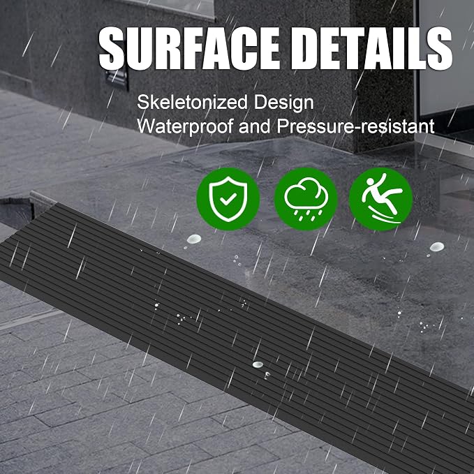 0.6" Rise Threshold Ramps for Doorways, 2000 Lbs Load Capacity, 35.5" Wide - Image 4