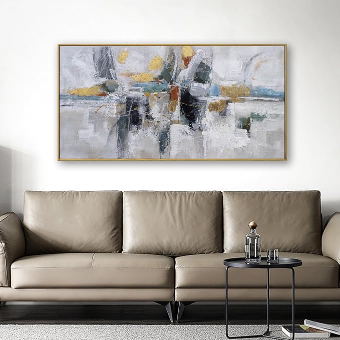 Abstract Colorful Wall Art Painting Black Art Wall Decor 20x40 Inch - Image 3