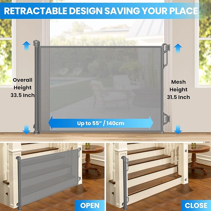 Retractable Baby Gate for Stairs & Doorways - Image 2