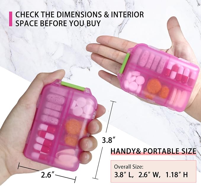Pill Organizer with Medicine Labels Travel Daily Pill Container Mini Medication - Image 4