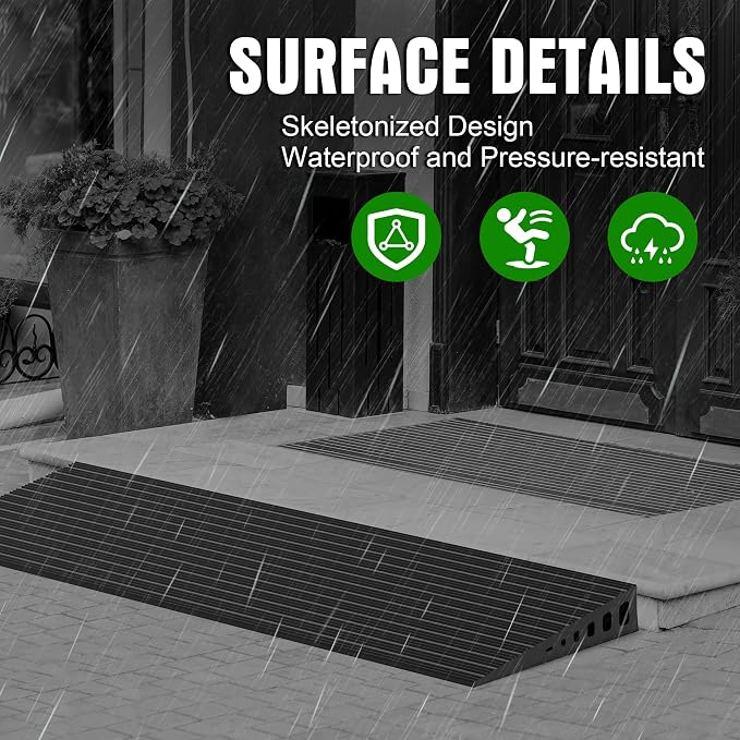1.6" Rise Threshold Ramps for Doorways, 2000 Lbs Load Capacity, 35.5" Wide - Image 4