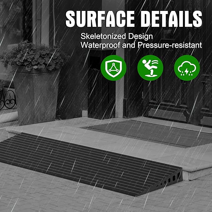 1.2" Rise Threshold Ramps for Doorways, 35.5" Wide Natural Rubber Power - Image 5