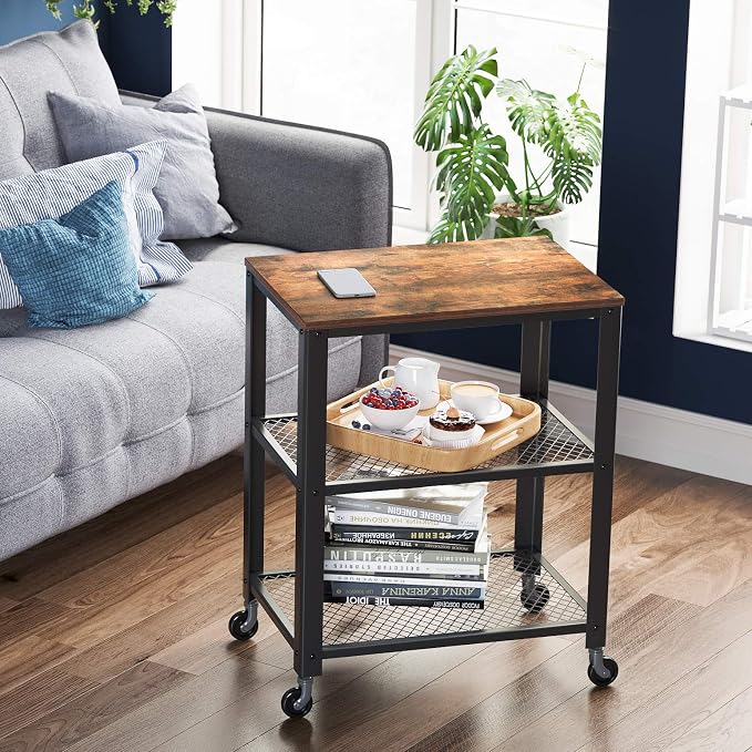 VASAGLE BRYCE Serving Cart, 3-Tier Kitchen Utility Cart on Wheels - Image 4