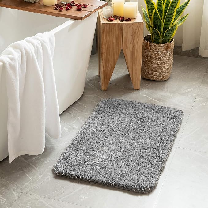 MIULEE Gray Small Bathroom Rugs Thick Shaggy Bath Rug Mats - Image 7