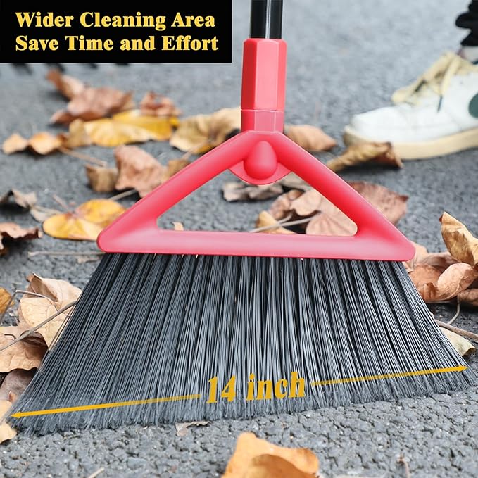 Heavy Duty Broom Outdoor and Indoor, 2 Pack Upgraded Commercial Angle Brooms - Image 3