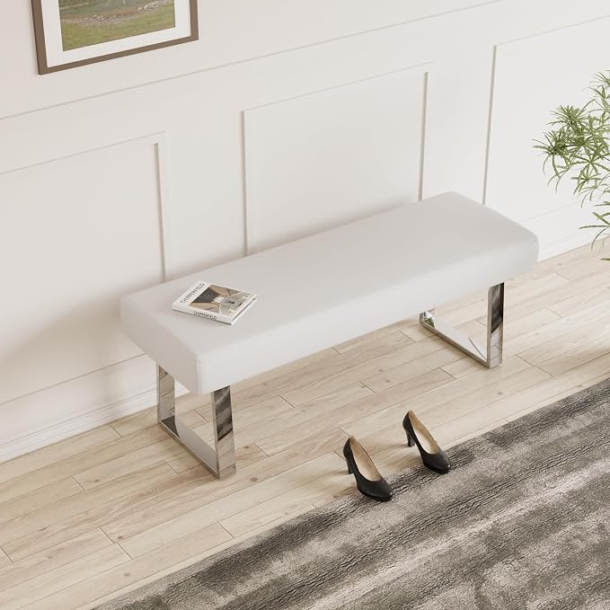 JIEXI Bedroom Bench, Bed end upholstered Bench, Indoor Corner Small Footstool by jiexi