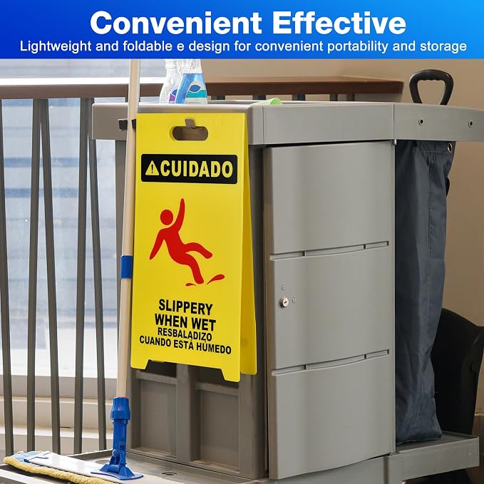 MATTHEW CLEANING 25'' Industrial Wet Floor Sign 12 Pack 2-Sided Durable - Image 5