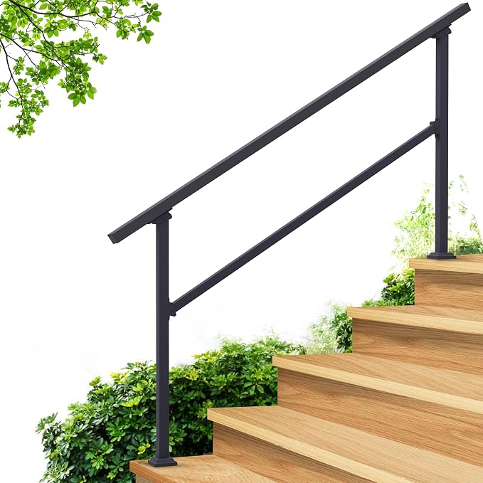 CHR Fence & Rail Hand Rails for Outdoor Steps, 5 Step Handrail & Indoor Stair by CHR