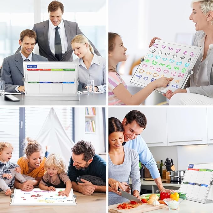Weekly Dry Erase White Board, 16X12IN Magnetic Desktop Whiteboard Calendar - Image 7