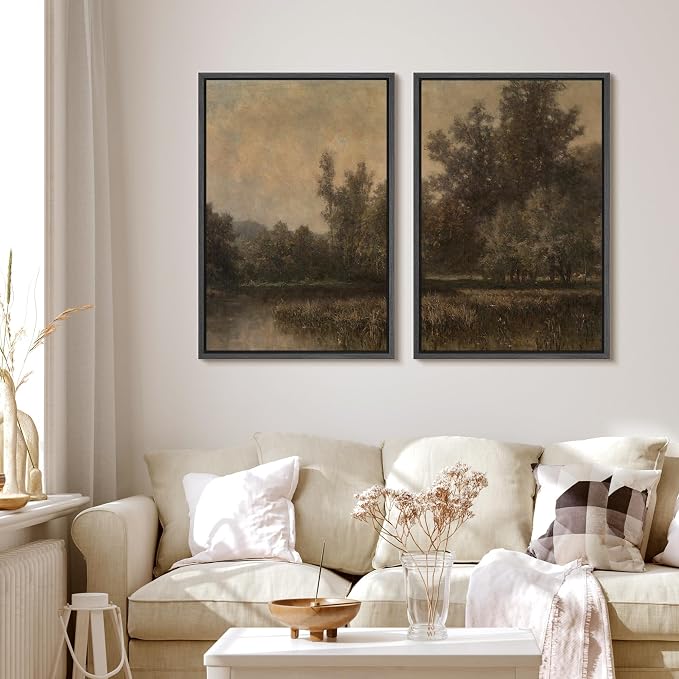 MUDECOR Framed Canvas Print Wall Art Wildflower Meadow Romantic Impressionist - Image 2