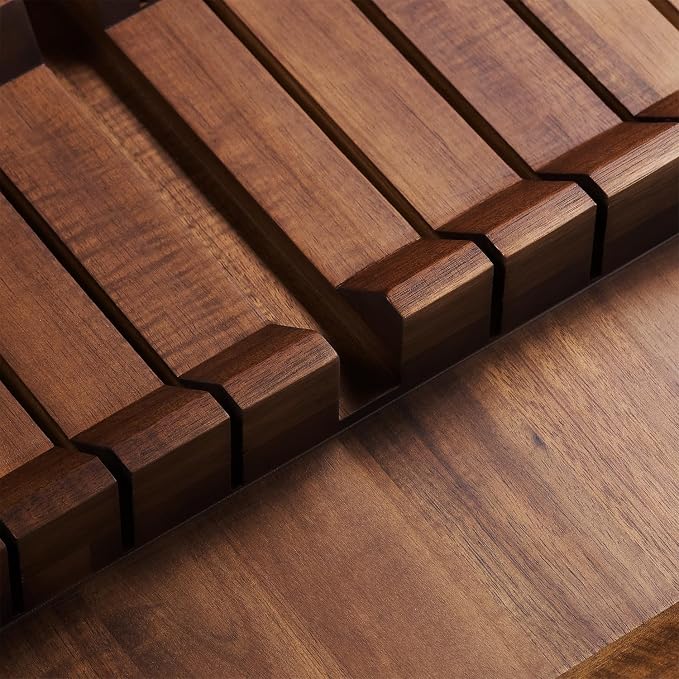 SENKEN In-Drawer Knife Block, Natural Acacia Wood Kitchen Knife Drawer Organizer - Image 9